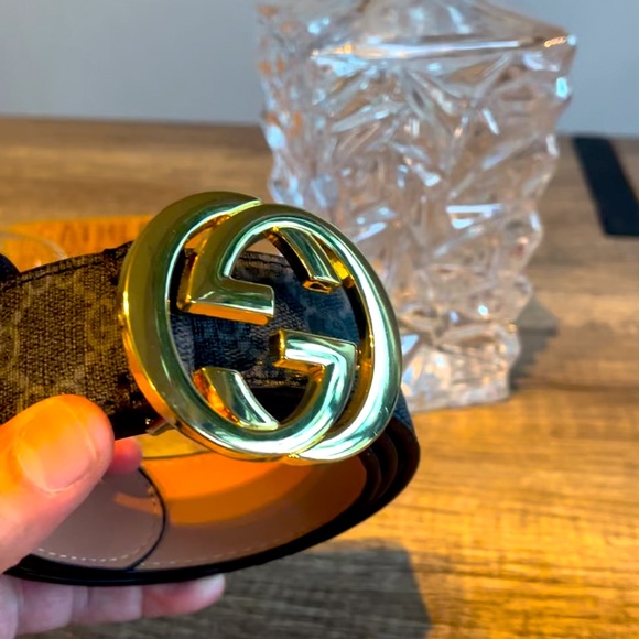 🔥Gucci Supreme Black Belt with Gold Interlocking GG Buckle. Size M-36🔥 - Picture 9 of 9